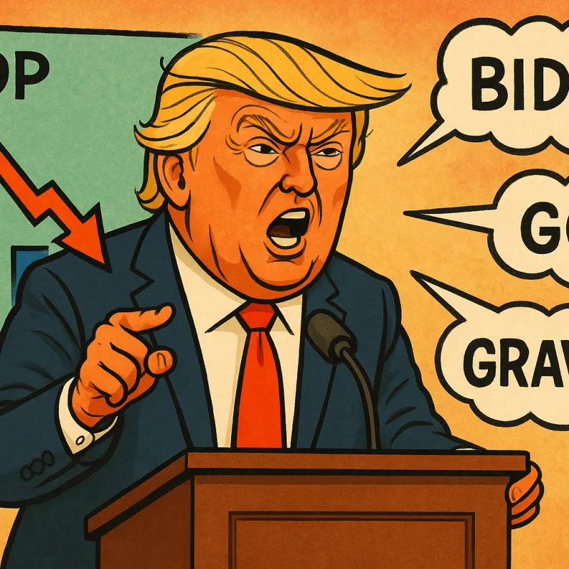 Trump Tanks Economy, Blames Biden, God, and Gravity